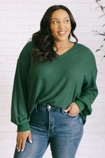 Load image into Gallery viewer, Good Things Are Coming V-Neck Top in Green
