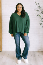 Load image into Gallery viewer, Good Things Are Coming V-Neck Top in Green
