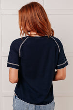 Load image into Gallery viewer, Heartbreaker Waffle Knit Tee in Blue
