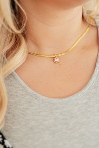 Here to Shine Gold Plated Necklace in Pink