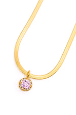 Load image into Gallery viewer, Here to Shine Gold Plated Necklace in Pink
