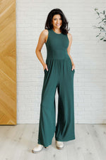 Load image into Gallery viewer, Hilary Wide Leg Jumpsuit in Green
