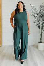 Load image into Gallery viewer, Hilary Wide Leg Jumpsuit in Green
