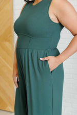 Load image into Gallery viewer, Hilary Wide Leg Jumpsuit in Green
