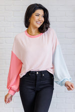 Load image into Gallery viewer, Hit Me With Your Best Shot Colorblock Top in Light Pink
