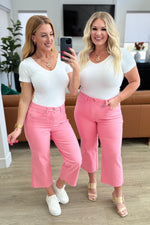 Load image into Gallery viewer, Lisa High Rise Control Top Wide Leg Crop Jeans in Pink
