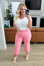 Load image into Gallery viewer, Lisa High Rise Control Top Wide Leg Crop Jeans in Pink
