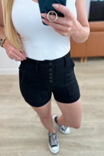 Load image into Gallery viewer, Reagan High Rise Button Fly Trouser Shorts
