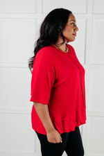 Load image into Gallery viewer, I&#39;ll Never Forget Ribbed Dolman Sleeve Top in Red
