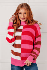 Load image into Gallery viewer, In Your Lane Color Blocked Stripe Sweater
