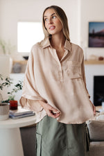 Load image into Gallery viewer, In Your Thoughts Oversized Dolman Sleeve Top in Champagne
