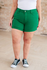 Load image into Gallery viewer, Jenna High Rise Control Top Cuffed Shorts in Green
