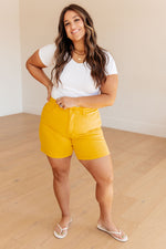 Load image into Gallery viewer, Jenna High Rise Control Top Cuffed Shorts in Yellow
