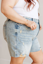 Load image into Gallery viewer, Cindy High Rise Mineral Wash Distressed Boyfriend Shorts
