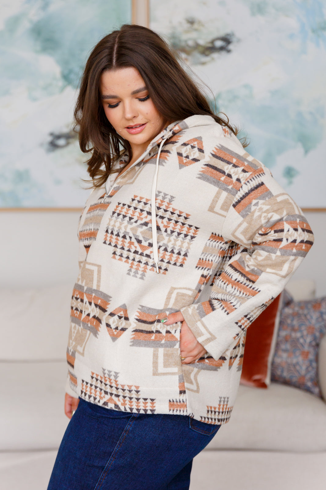 Just Going For It Aztec Hoodie