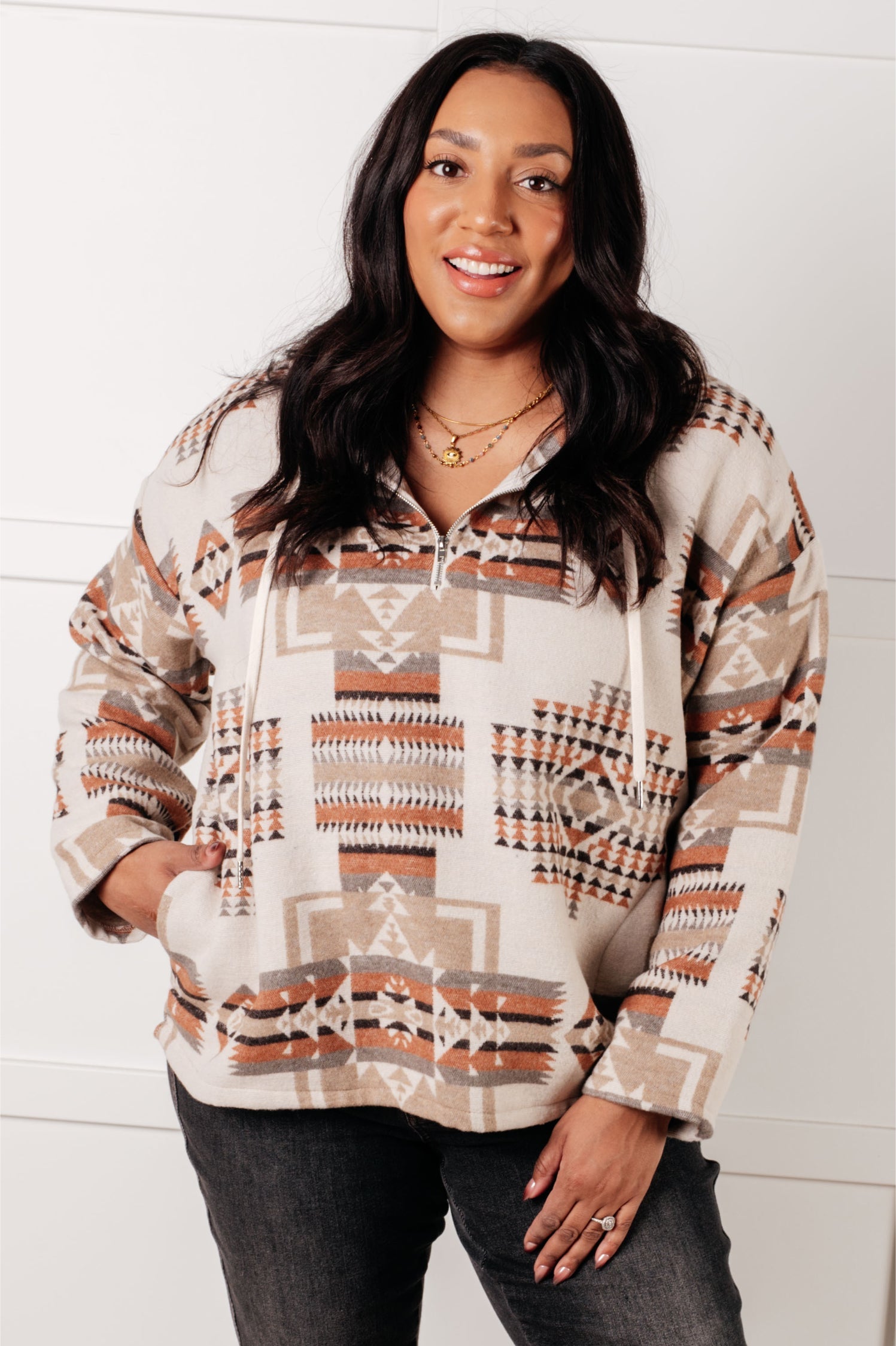 Just Going For It Aztec Hoodie