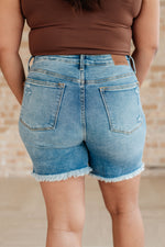 Load image into Gallery viewer, Kara High Rise Rigid Magic Button Fly Cutoff Shorts
