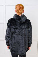 Load image into Gallery viewer, Kids Oversized Hoodie Blanket in Black
