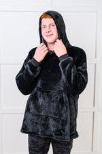 Load image into Gallery viewer, Kids Oversized Hoodie Blanket in Black
