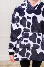 Load image into Gallery viewer, Kids Oversized Hoodie Blanket in Cow
