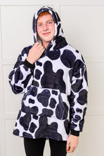 Load image into Gallery viewer, Kids Oversized Hoodie Blanket in Cow
