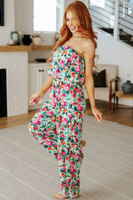 Load image into Gallery viewer, Life of the Party Floral Jumpsuit in Green
