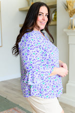 Load image into Gallery viewer, Lizzy Bell Sleeve Top in Violet Filigree
