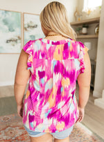 Load image into Gallery viewer, Lizzy Flutter Sleeve Top in Pink and Lavender
