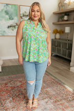 Load image into Gallery viewer, Lizzy Tank Top in Mint Multi Fireworks
