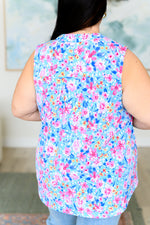 Load image into Gallery viewer, Lizzy Tank Top in Blue Spring Floral

