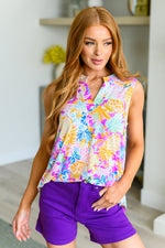 Load image into Gallery viewer, Lizzy Tank Top in Magenta and Orange Pineapple
