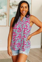Load image into Gallery viewer, Lizzy Tank Top in Pink and Mint Paisley
