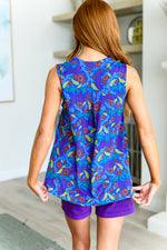 Load image into Gallery viewer, Lizzy Tank Top in Royal and Red Abstract
