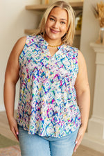 Load image into Gallery viewer, Lizzy Tank Top in Tie Dye Damask
