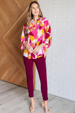 Load image into Gallery viewer, Lizzy Top in Magenta and Mustard Abstract
