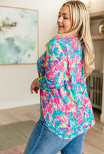 Load image into Gallery viewer, Lizzy Top in Pink and Teal Tie Dye
