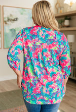 Load image into Gallery viewer, Lizzy Top in Pink and Teal Tie Dye
