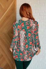 Load image into Gallery viewer, Lizzy Top in Teal Snake Print
