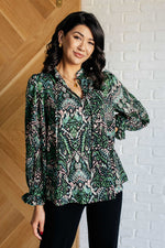 Load image into Gallery viewer, Looking Out Damask Print Blouse

