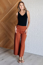 Load image into Gallery viewer, Magic Wide Leg Crop Pants in Rust
