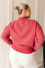 Load image into Gallery viewer, Make No Mistake Mock Neck Pullover in Cranberry

