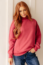Load image into Gallery viewer, Make No Mistake Mock Neck Pullover in Cranberry
