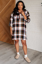 Load image into Gallery viewer, Make it Right Plaid Shirt Dress
