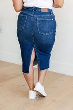 Load image into Gallery viewer, Marcy High Rise Denim Midi Skirt
