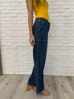 Load image into Gallery viewer, Melanie High Rise Drawstring Wide Leg Jeans
