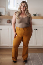 Load image into Gallery viewer, Melinda High Rise Control Top Flare Jeans in Marigold
