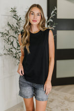Load image into Gallery viewer, New Normal Pleat Detail Sleeveless Top in Black
