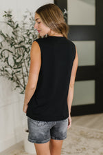 Load image into Gallery viewer, New Normal Pleat Detail Sleeveless Top in Black

