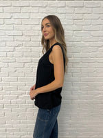 Load image into Gallery viewer, New Normal Pleat Detail Sleeveless Top in Black
