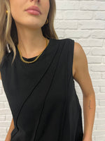 Load image into Gallery viewer, New Normal Pleat Detail Sleeveless Top in Black
